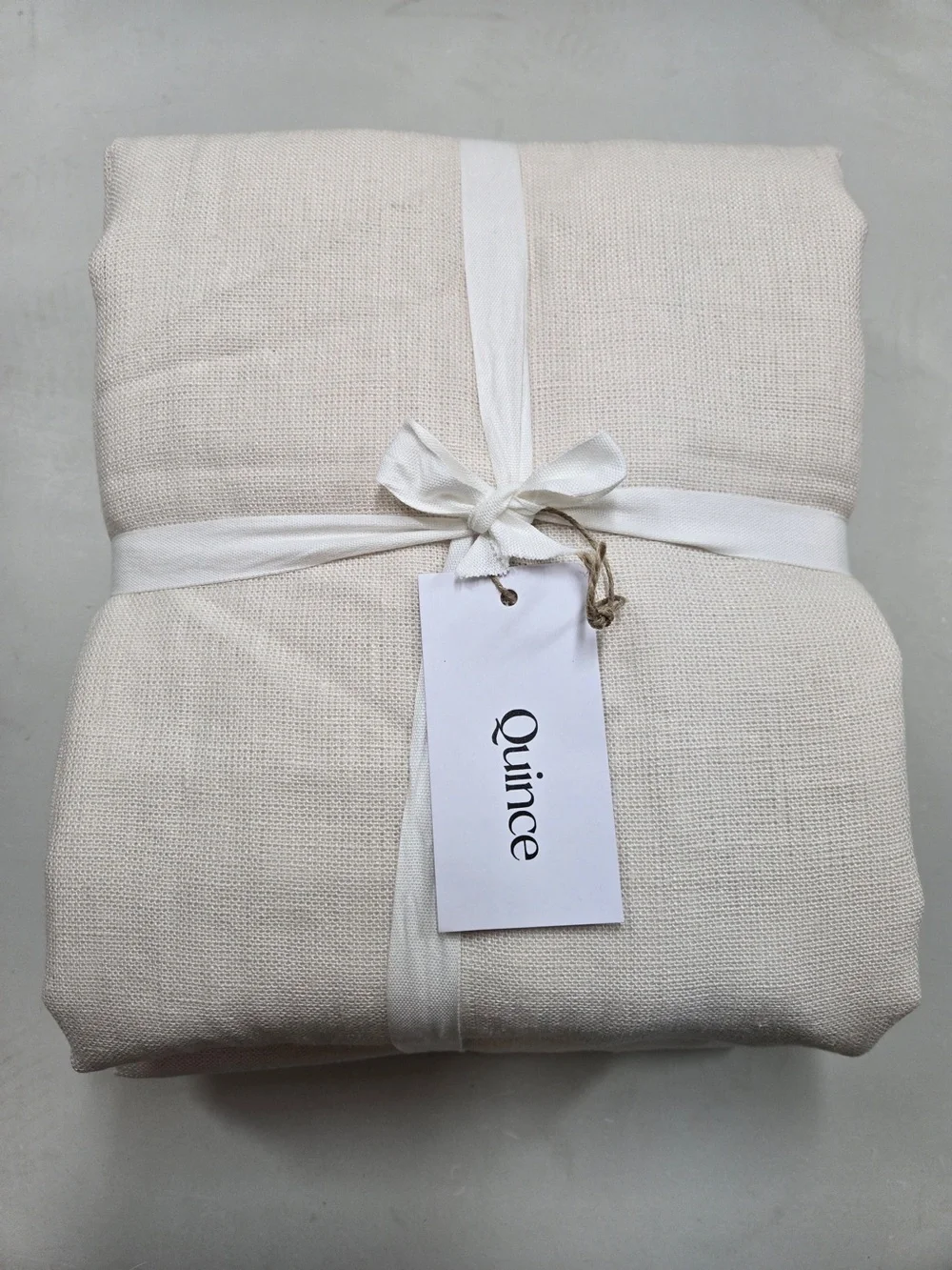 NWT QUINCE Set Of 2 48x84 Heavyweight European Linen Curtains Sand 0178